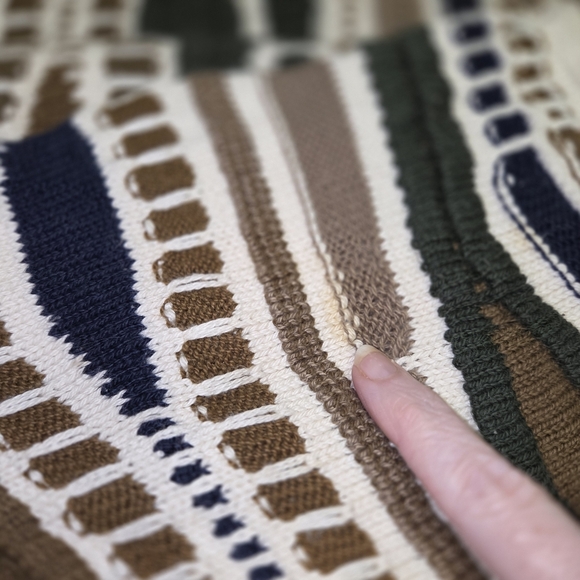 Vintage Old Glory Sweater Mens 2XL Multicolor 3D Knit 3D Style Made USA 90s - Picture 6 of 9